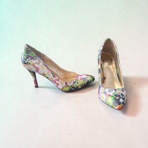 143 Girl Multicolor Floral Heels